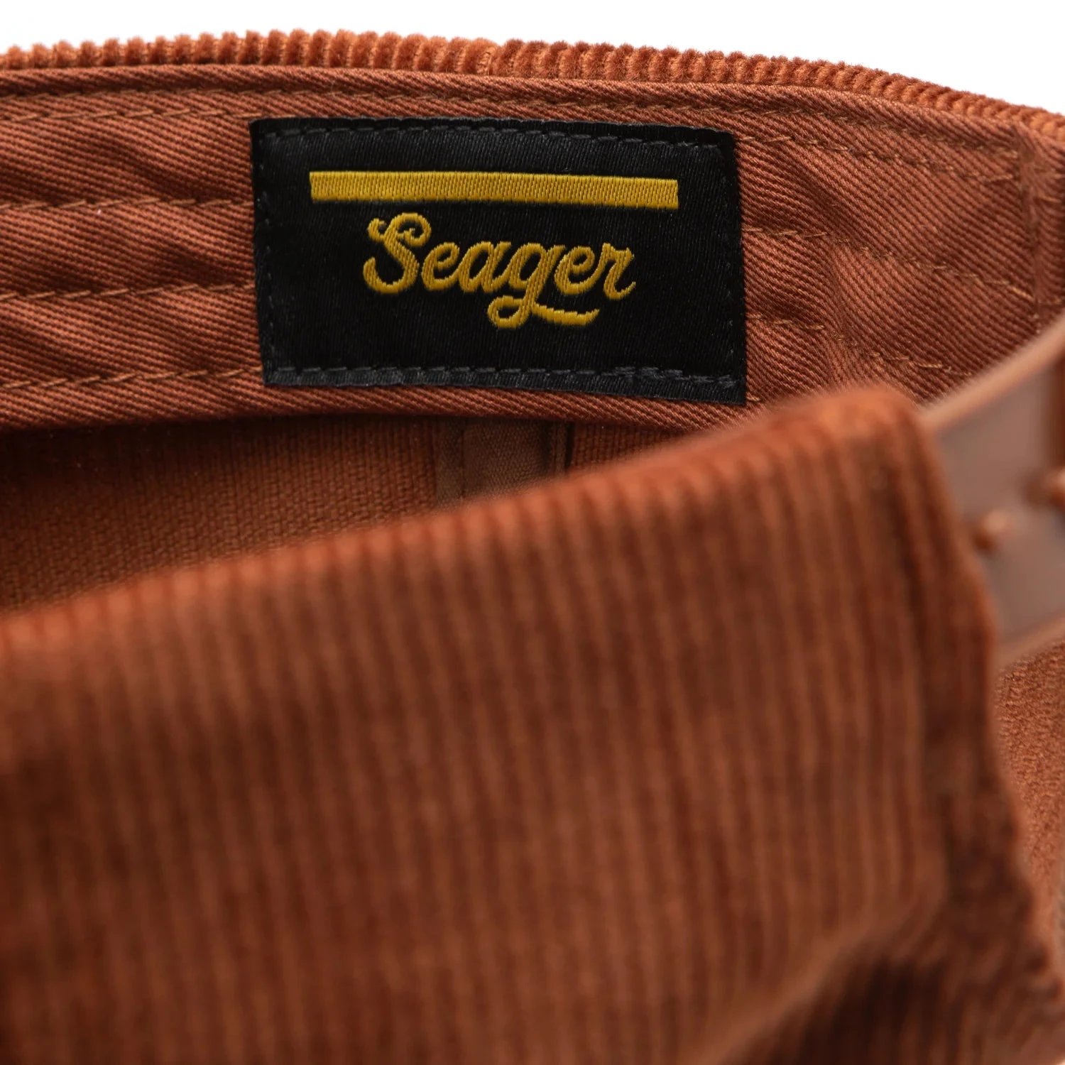 Seager Hat Big Brown Corduroy Snapback - Image 5