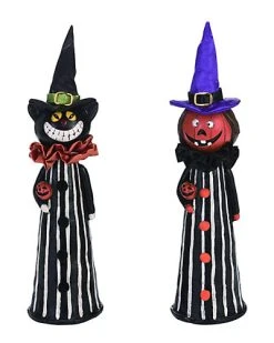 Resin 13in Multicolor Halloween Figurine With Hat Set Of 2 Home