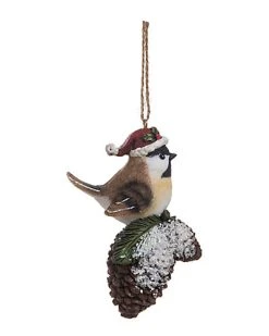 Traditions Santa Hat Bird Ornament Home